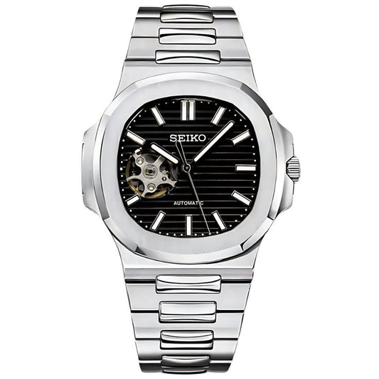 Nautilus Black Dial (Open Heart)